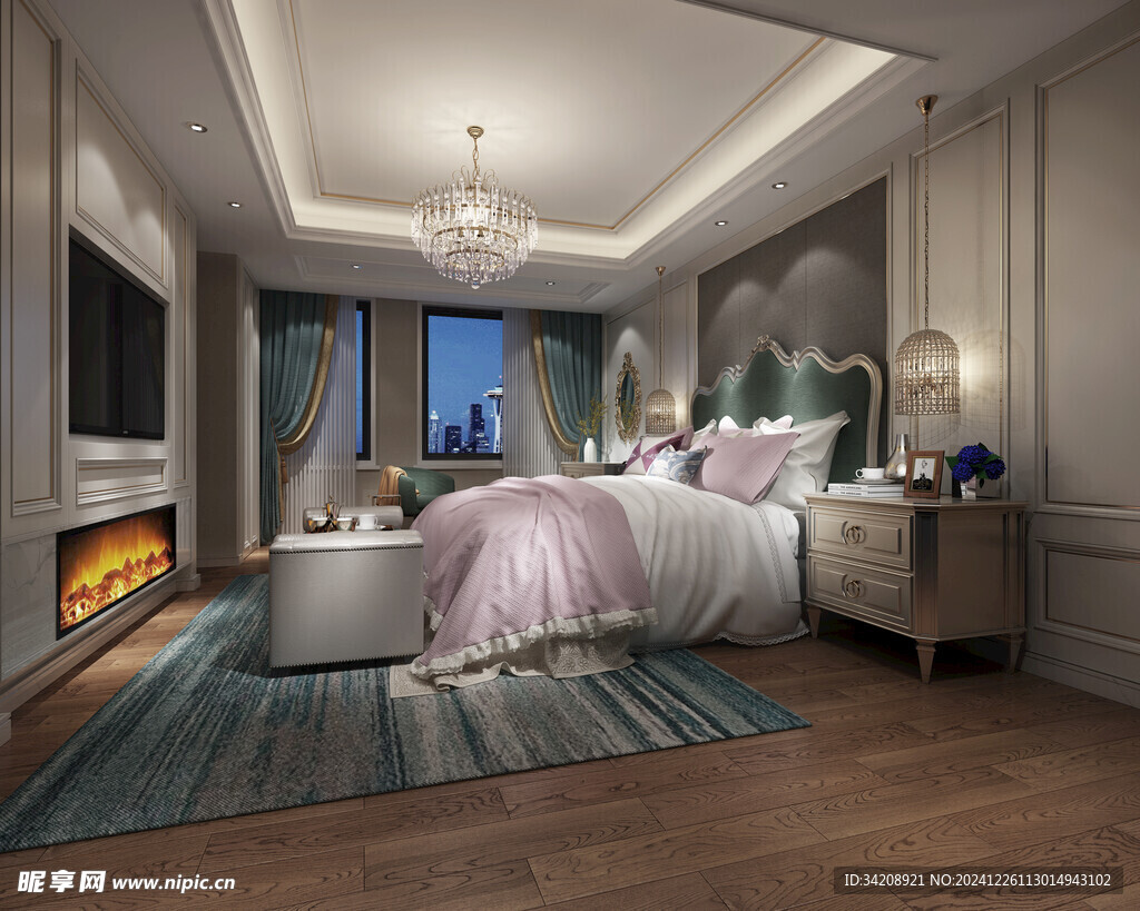 北美欧式卧室空间设计现代田园风