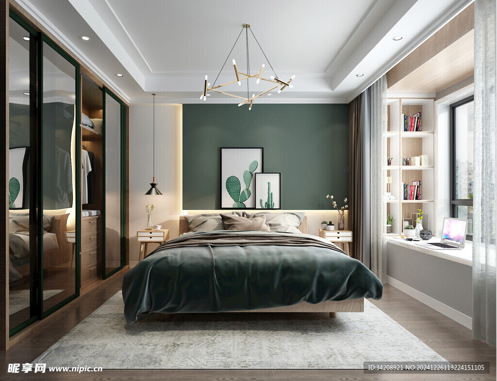 北欧式次卧室空间设计现代田园风