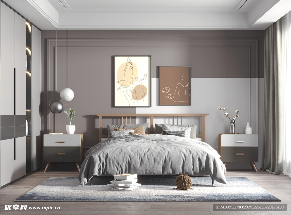 北欧式次卧室空间设计现代田园风