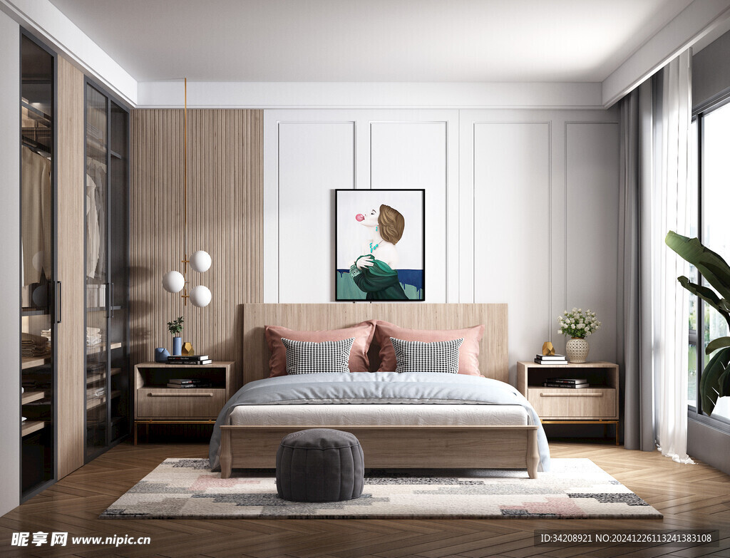 北欧式次卧室空间设计现代田园风