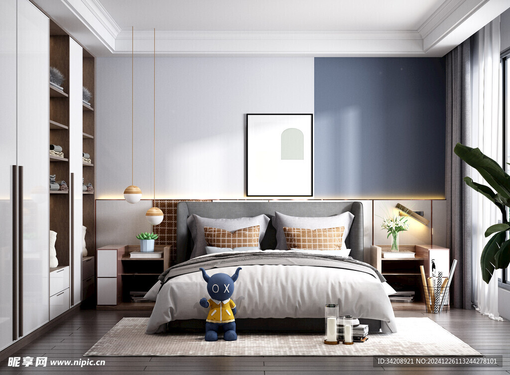 北欧式次卧室空间设计现代田园风