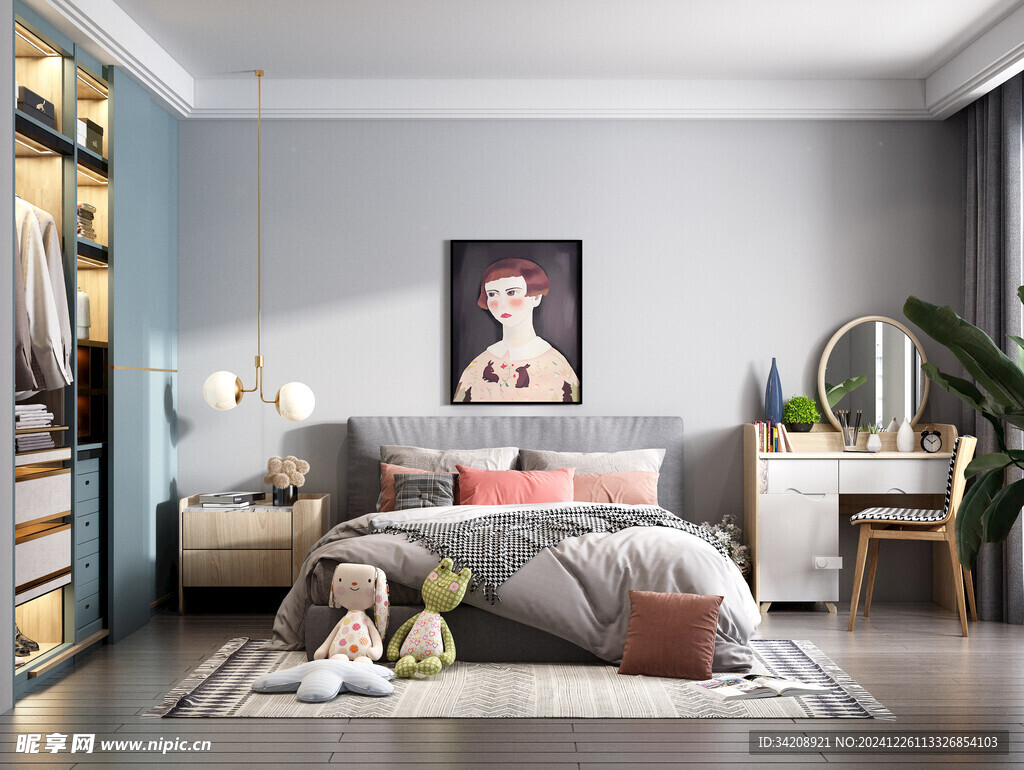 北欧式次卧室空间设计现代田园风