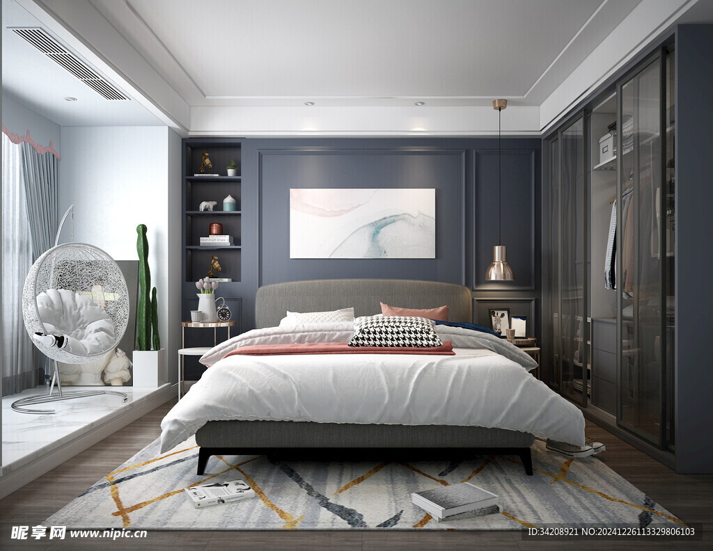 北欧式次卧室空间设计现代田园风