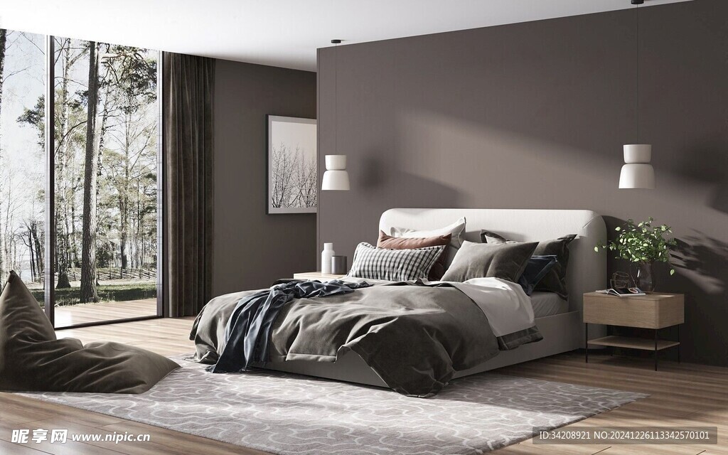 北欧式次卧室空间设计现代田园风