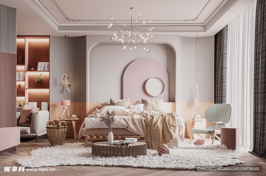 北欧式次卧室空间设计现代田园风