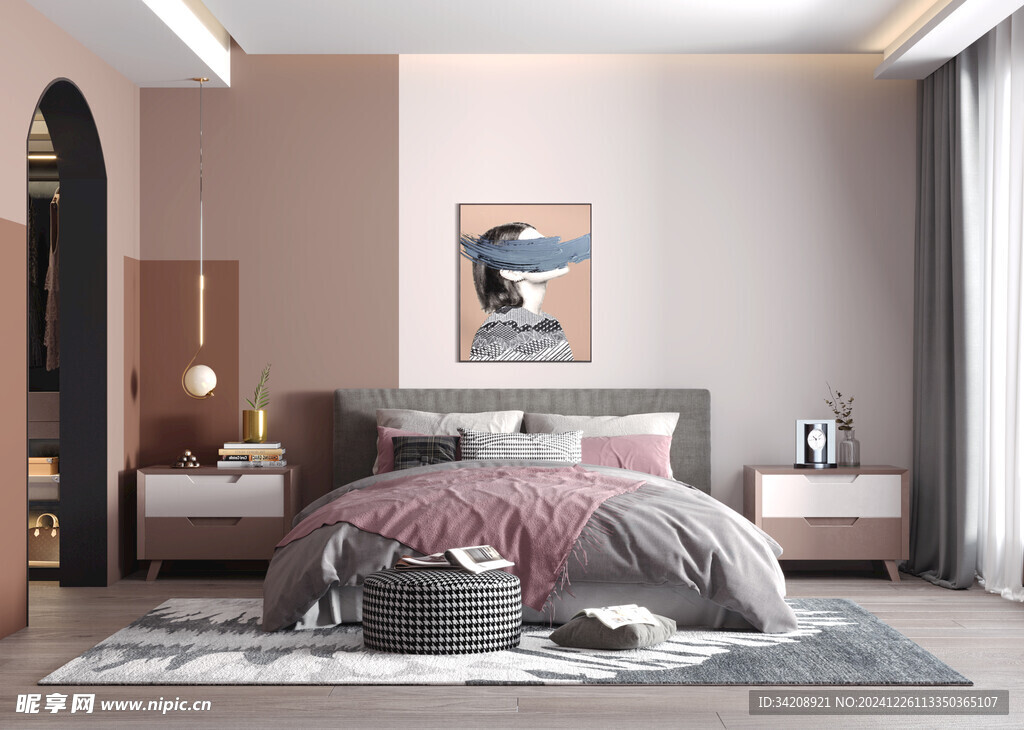 北欧式次卧室空间设计现代田园风