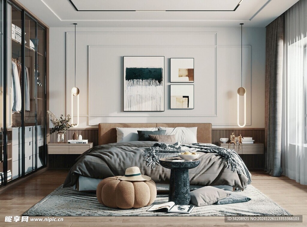 北欧式次卧室空间设计现代田园风