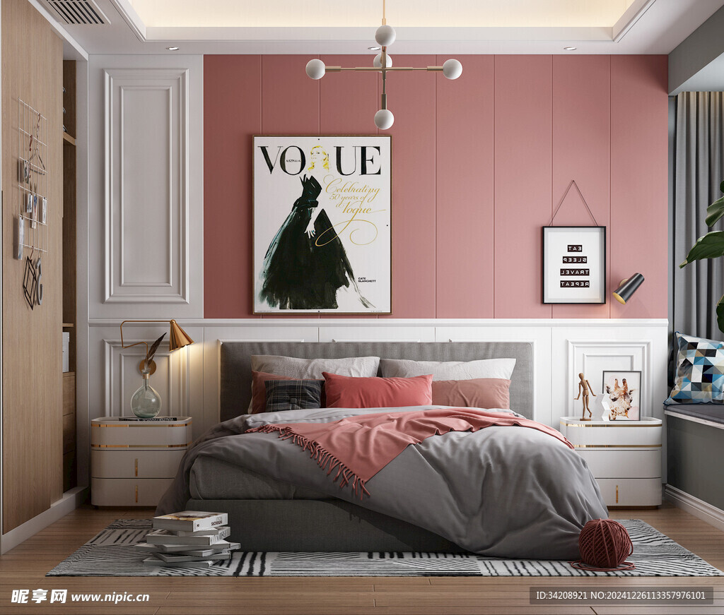 北欧式次卧室空间设计现代田园风