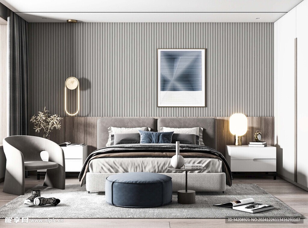 北欧式次卧室空间设计现代田园风