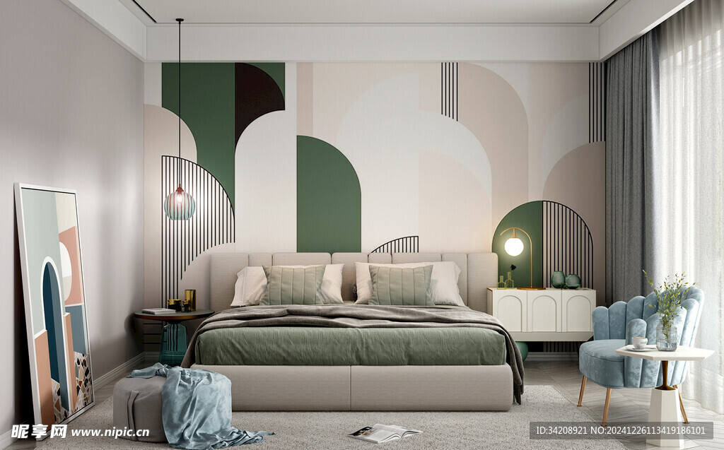 北欧式次卧室空间设计现代田园风