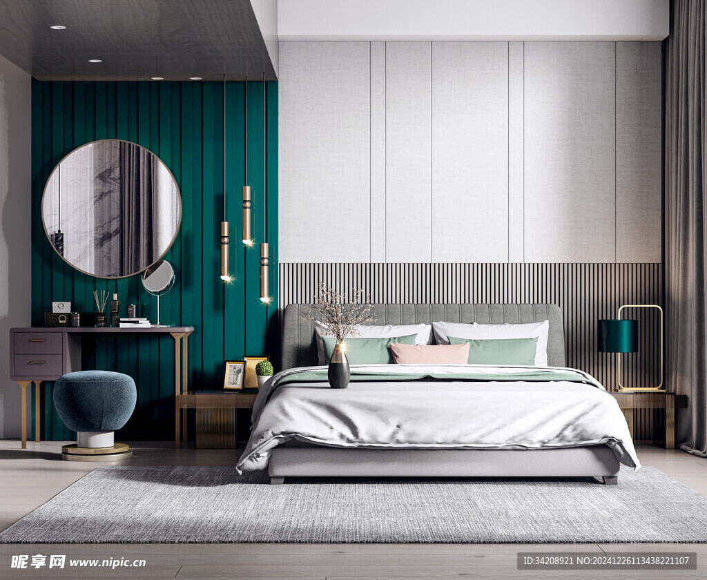 北欧式次卧室空间设计现代田园风