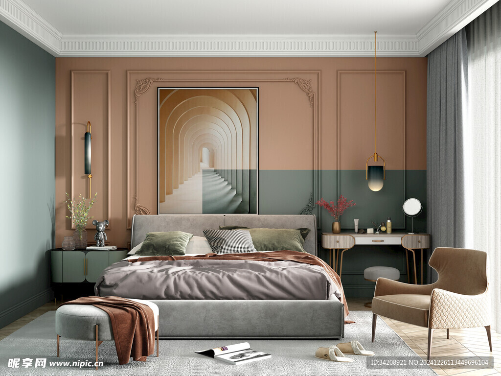 北欧式次卧室空间设计现代简约风