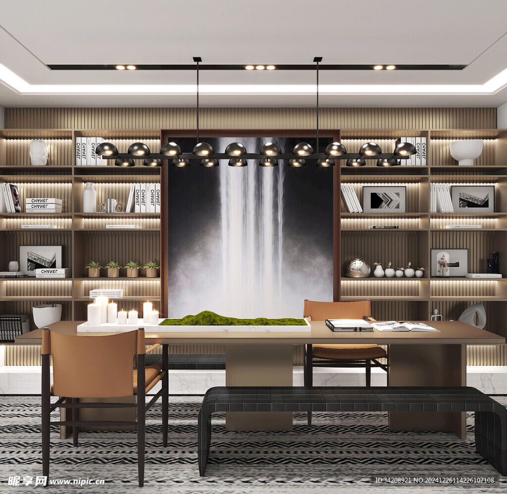 中式多功能书房北欧现代简约古风