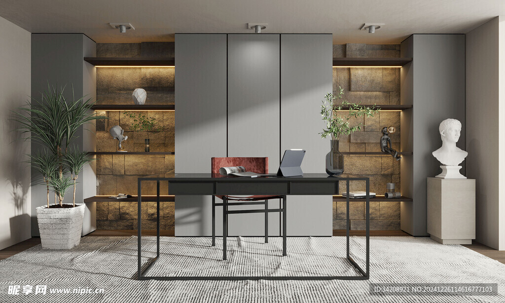 中式多功能书房北欧现代简约古风