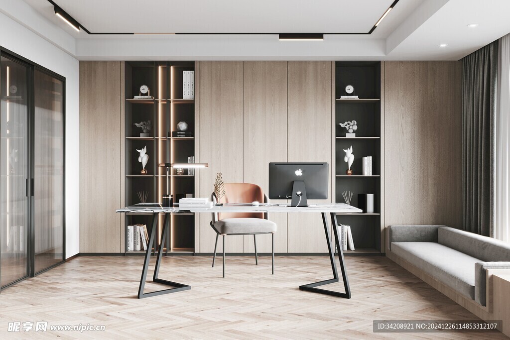 中式多功能书房北欧现代简约古风