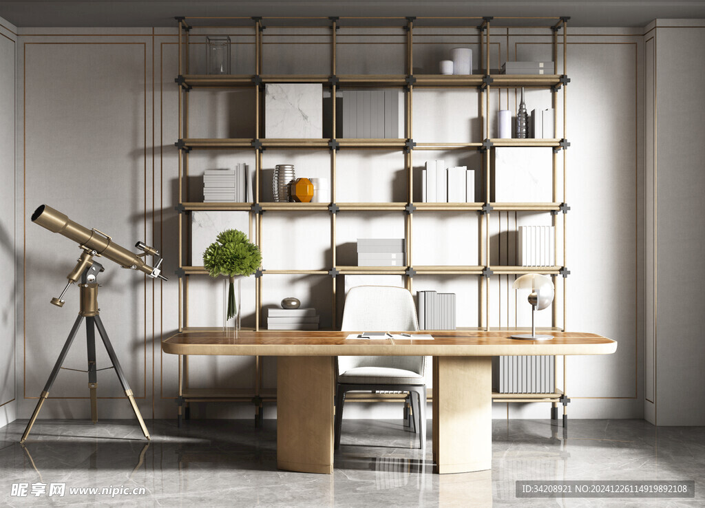 中式多功能书房北欧现代简约古风