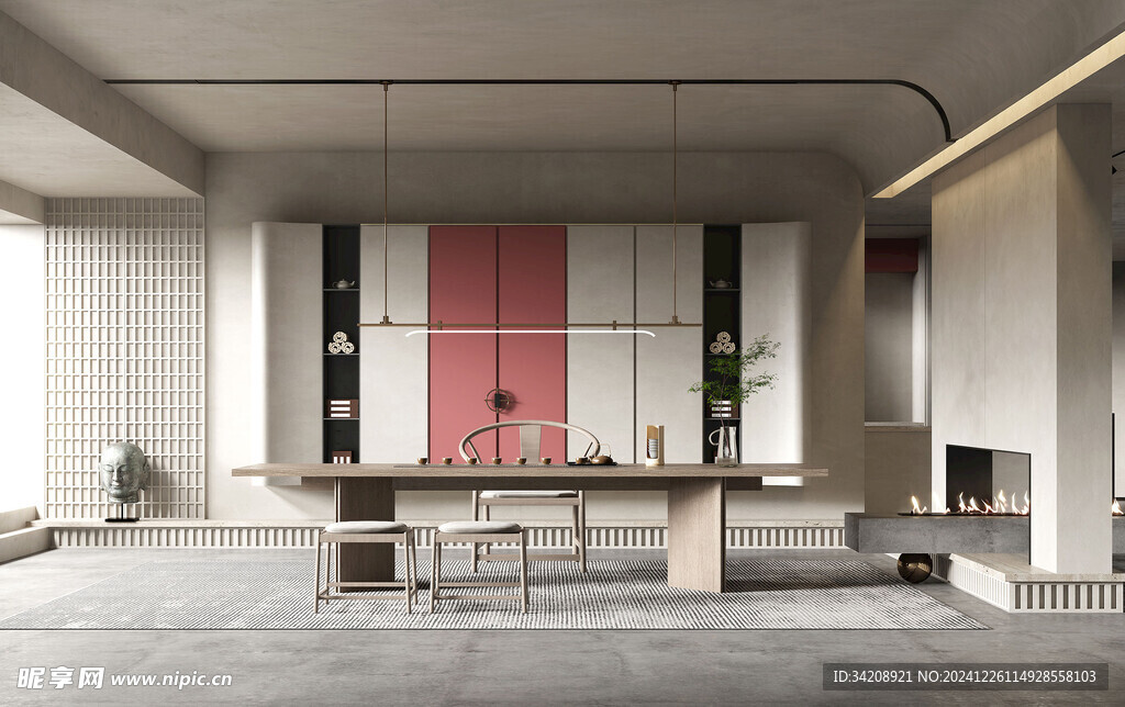 中式多功能书房北欧现代简约古风