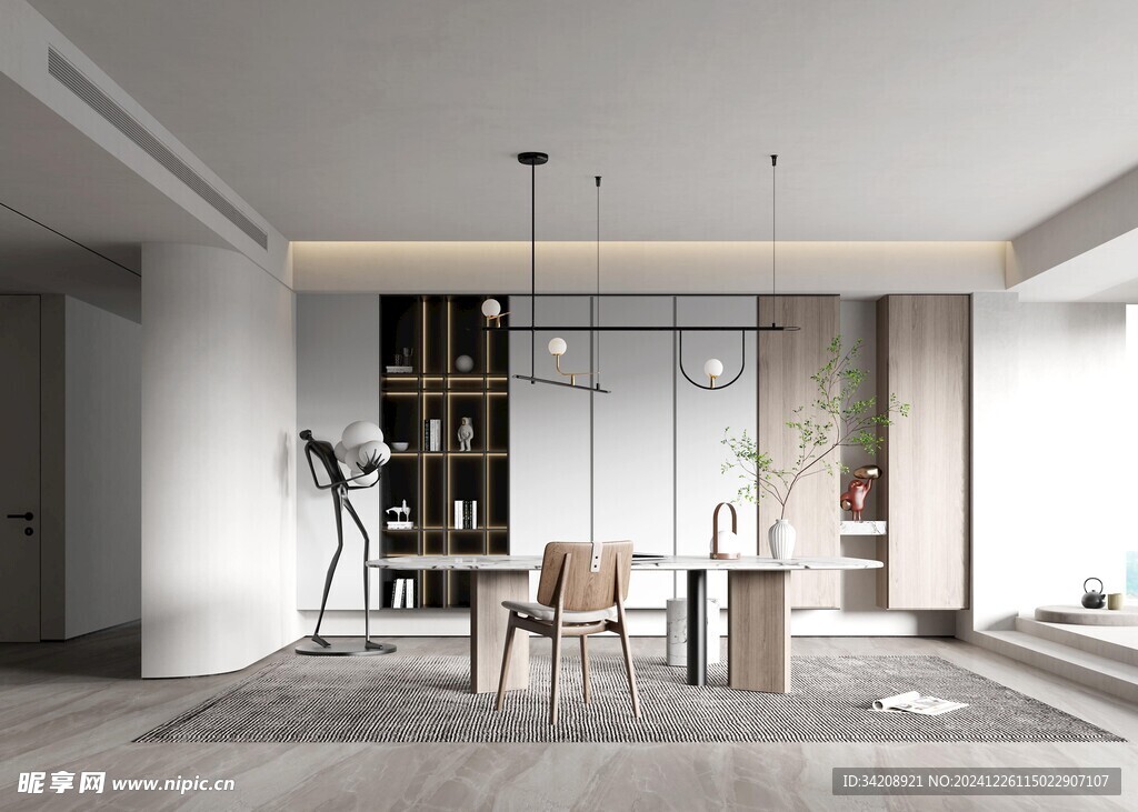 中式多功能书房北欧现代简约古风