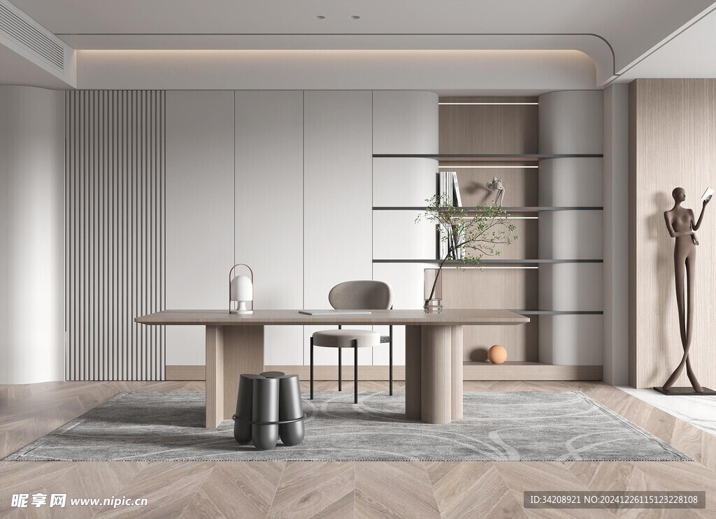 中式多功能书房北欧现代简约古风