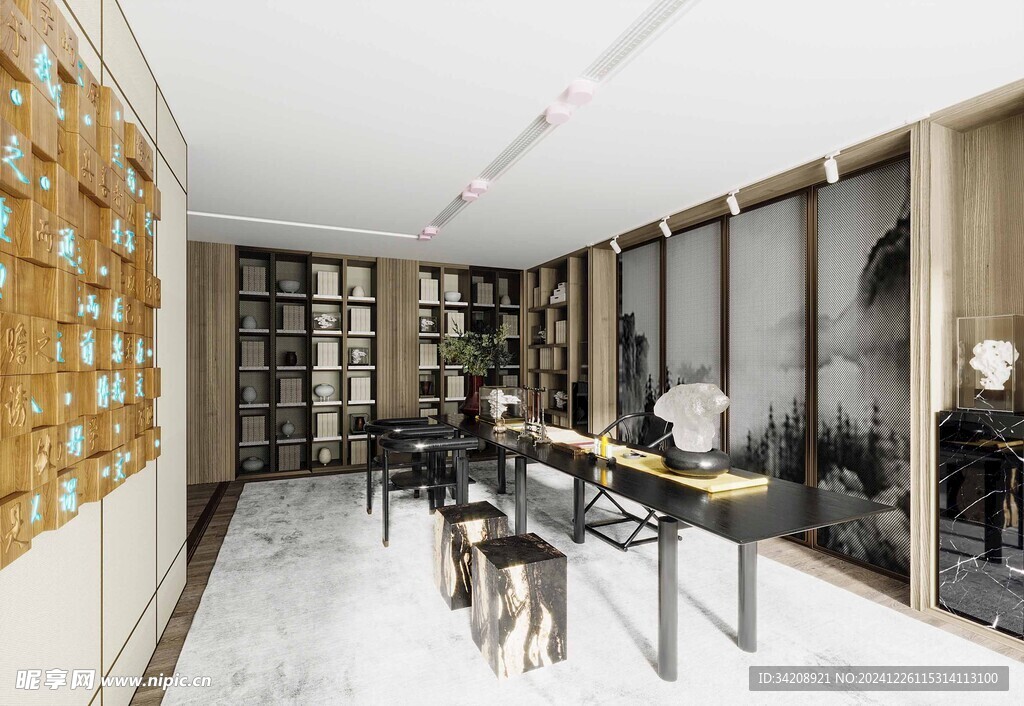 中式次卧室内空北欧现代简约古风