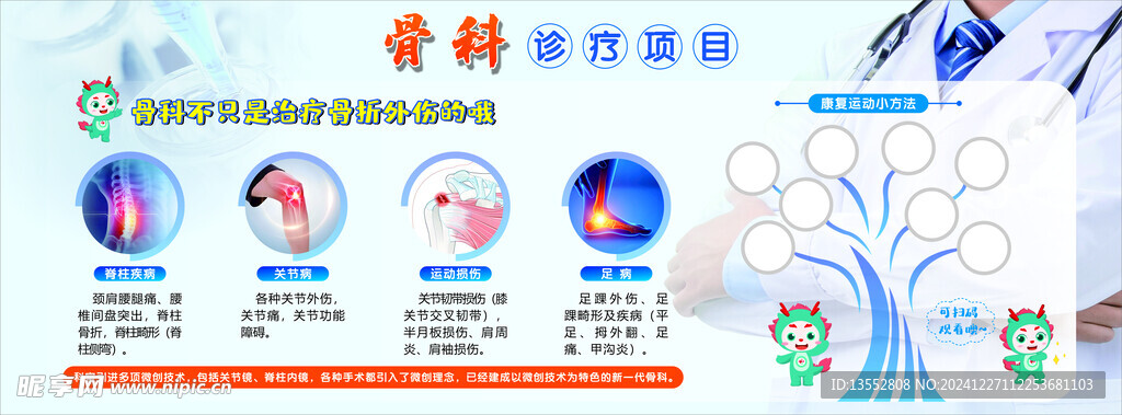 骨科诊疗项目宣传栏