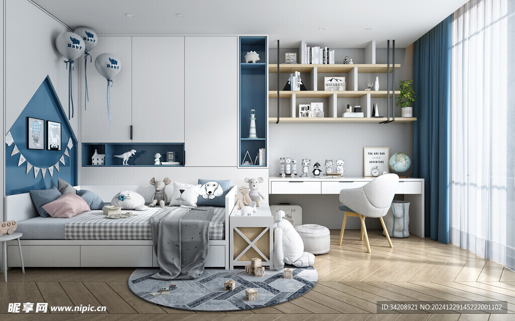 儿童小女生孩房间卧室装修少女心