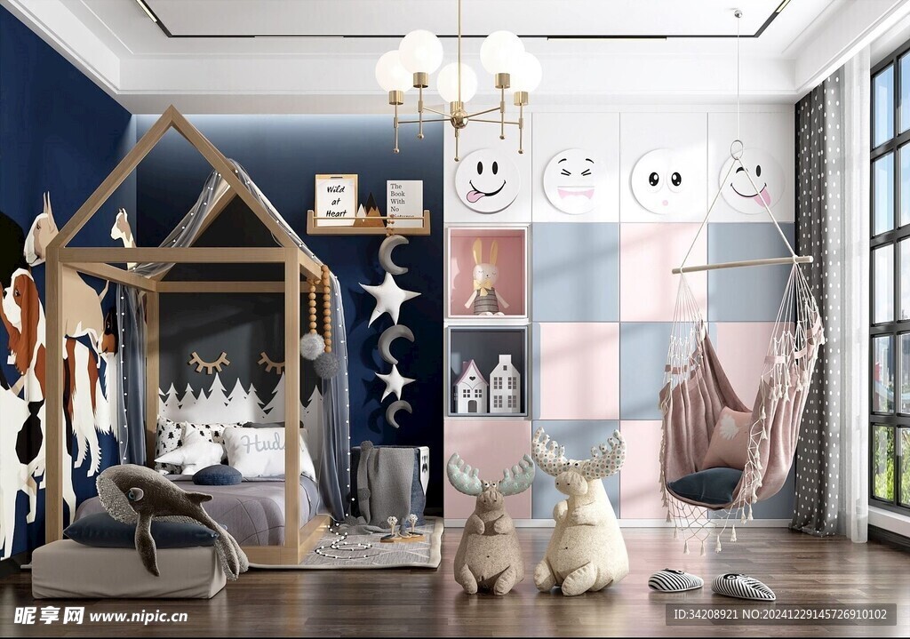 儿童女孩房次卧室北欧现代简约风