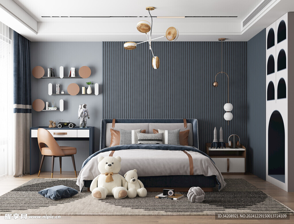 儿童女孩房次卧室北欧现代简约风