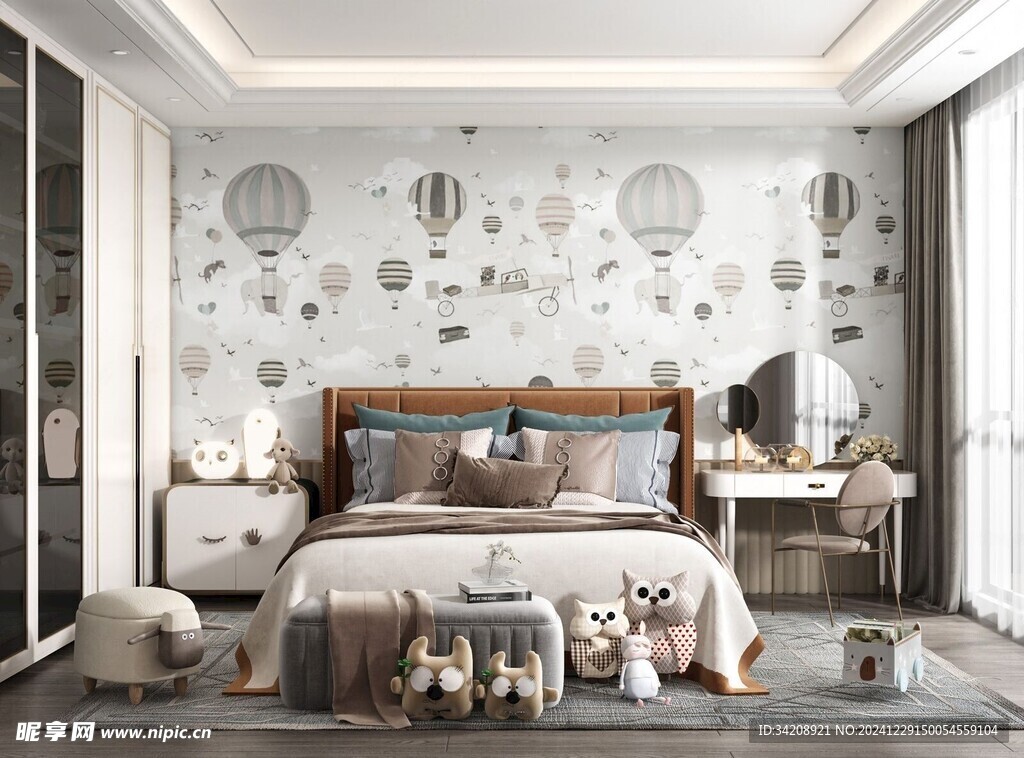 儿童女孩房次卧室北欧现代简约风