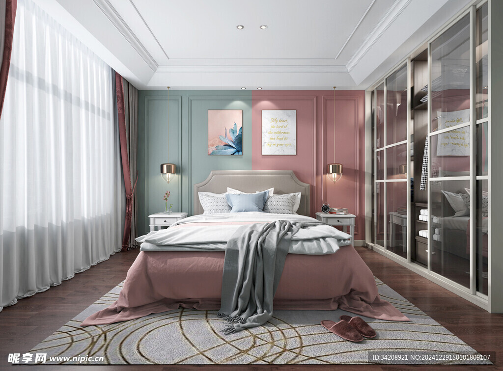 儿童女孩房次卧室北欧现代简约风