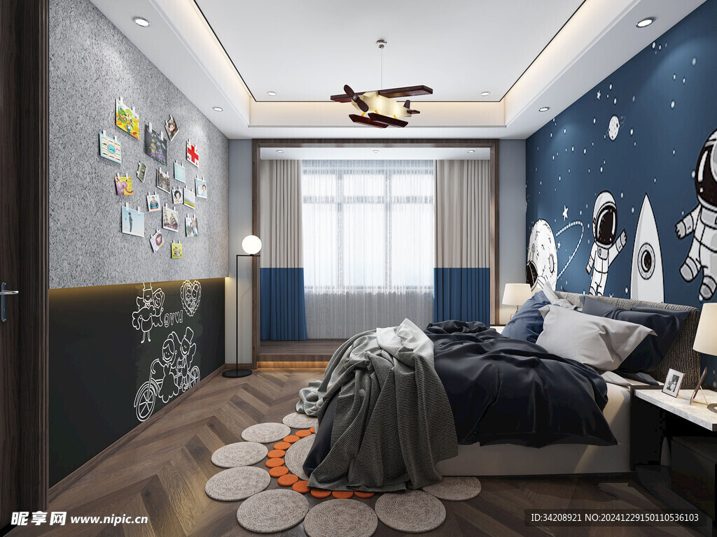 儿童女孩房次卧室北欧现代简约风