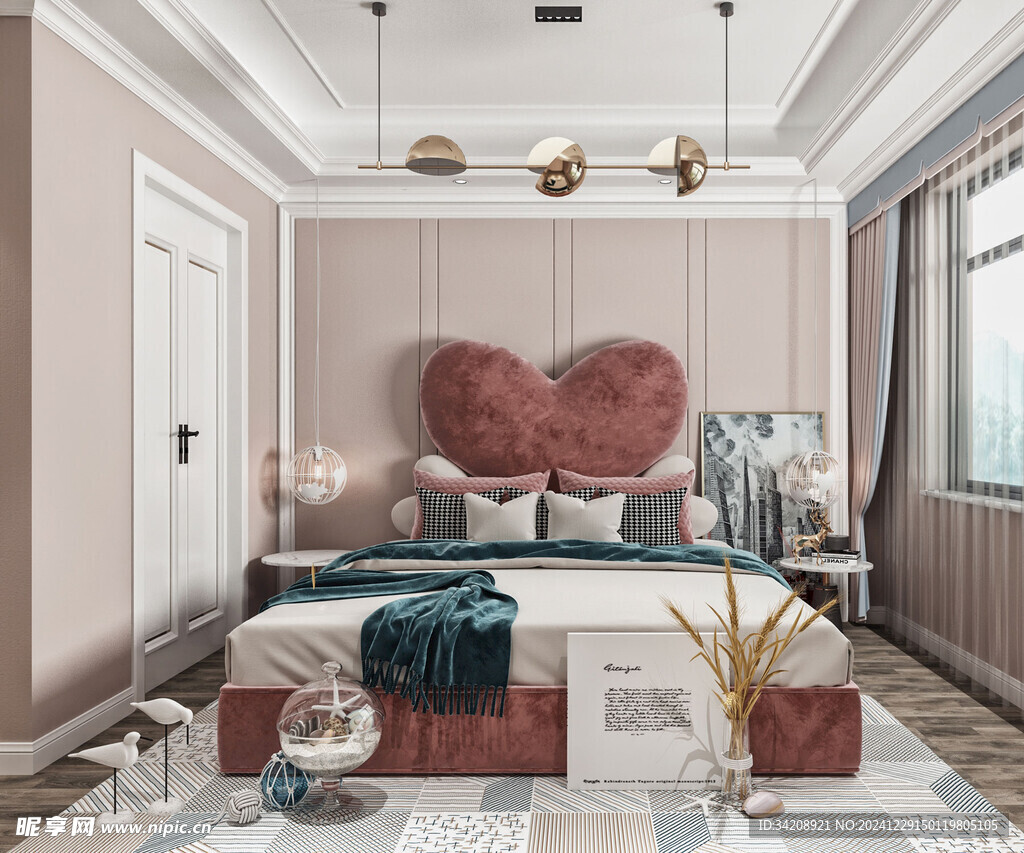 儿童女孩房次卧室北欧现代简约风