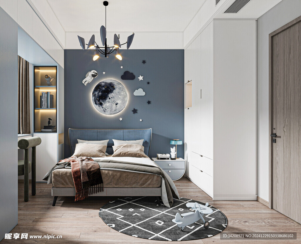 儿童女孩房次卧室北欧现代简约风