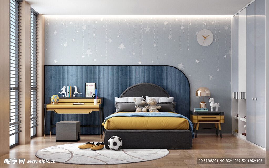 儿童女孩房次卧室北欧现代简约风