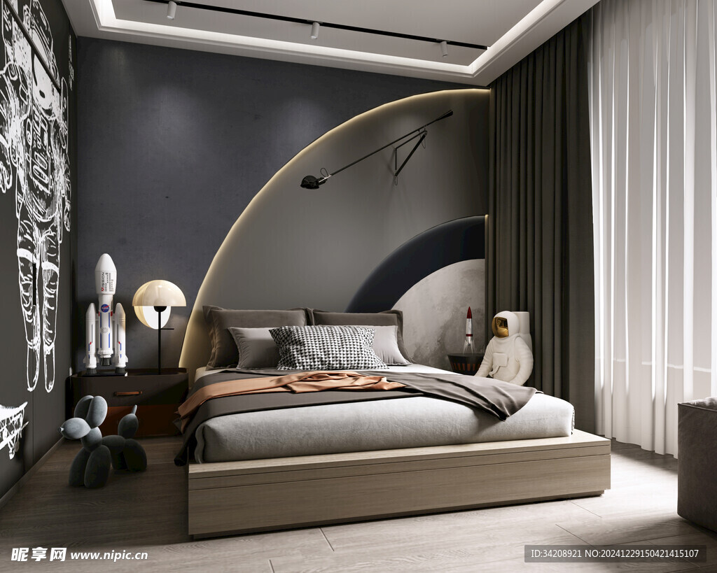 儿童女孩房次卧室北欧现代简约风