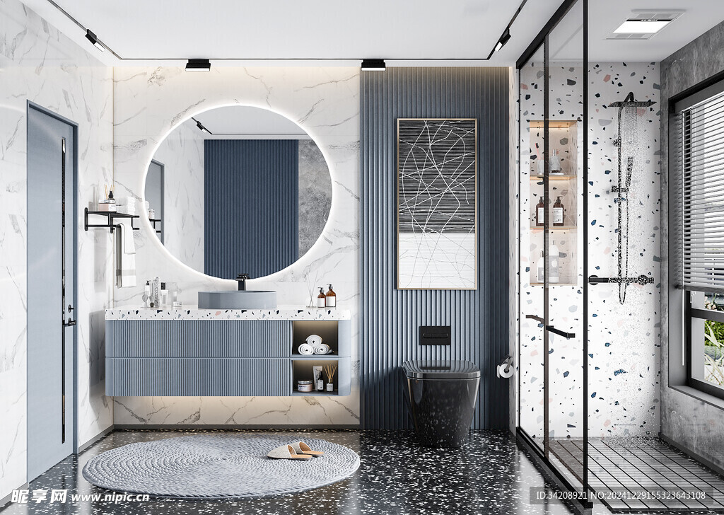 卫生间淋浴室厕所洗手间干湿分离