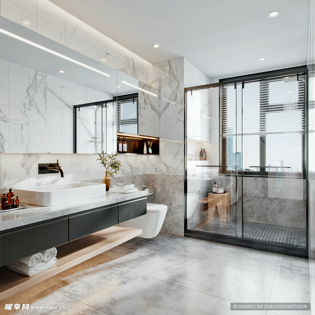 卫生间淋浴室厕所洗手间干湿分离