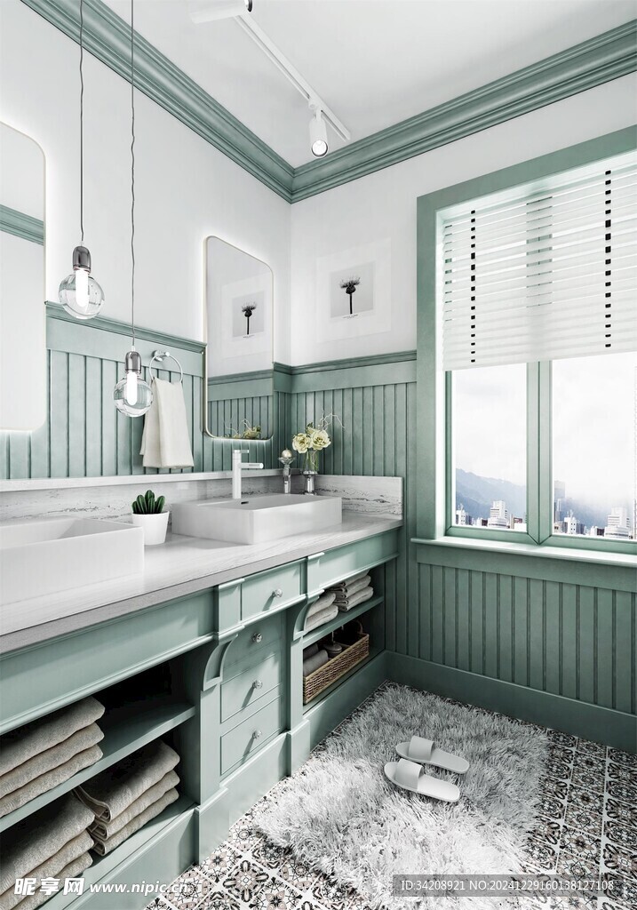 卫生间厕所洗手台盆卫浴家居装修