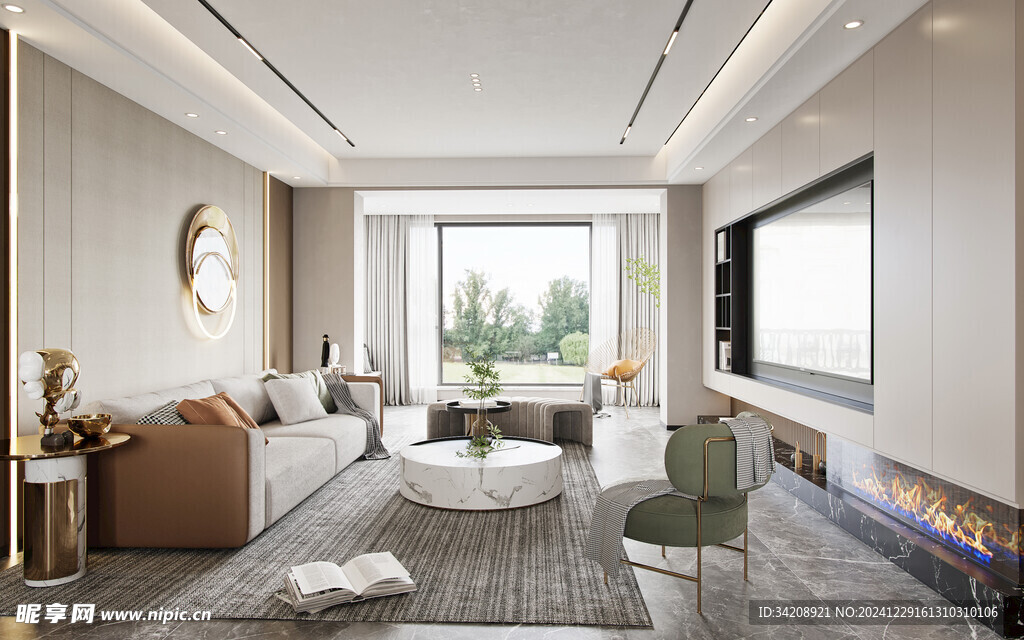 家居客厅卧装修柜子现代简约设计