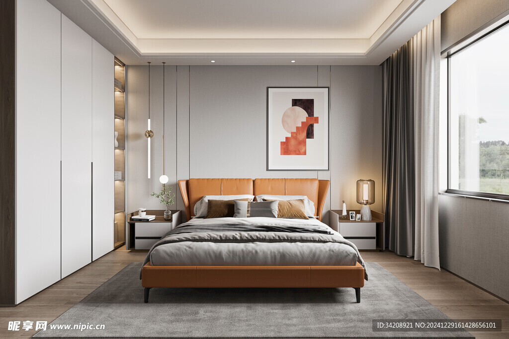 家居客厅卧装修柜子现代简约设计