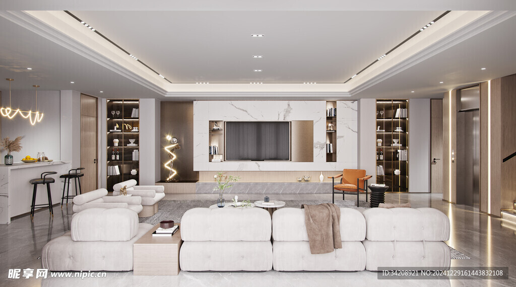 家居客厅卧装修柜子现代简约设计