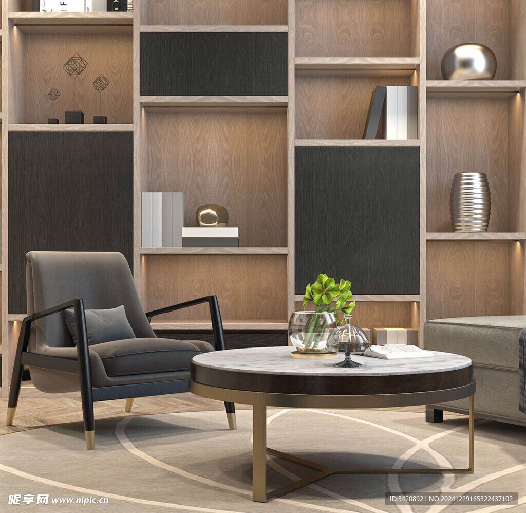 家居客厅卧装修高定现代简约设计