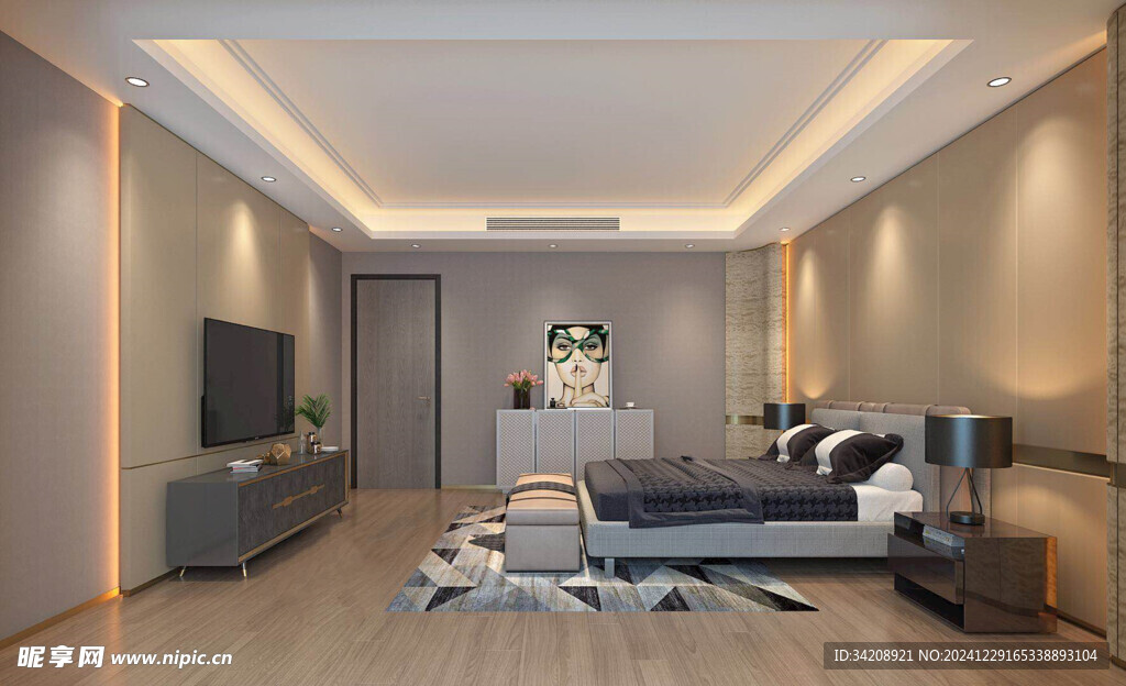 家居客厅卧装修高定现代简约设计