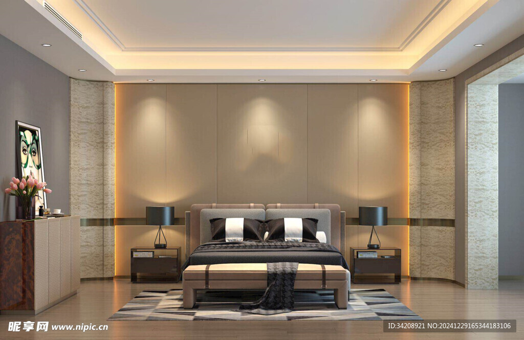 家居客厅卧装修高定现代简约设计