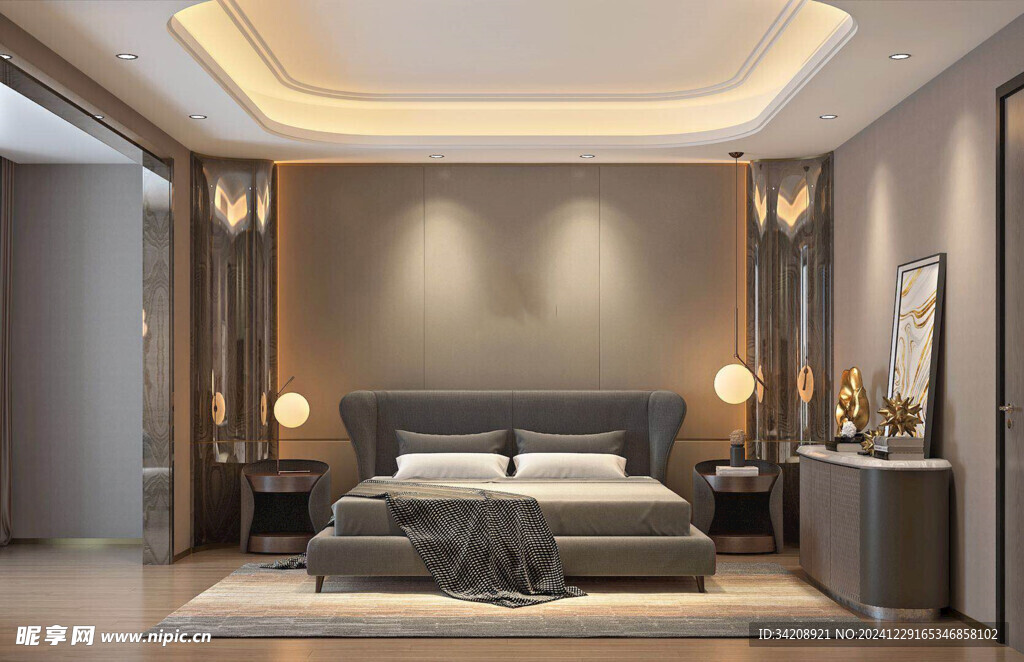 家居客厅卧装修高定现代简约设计