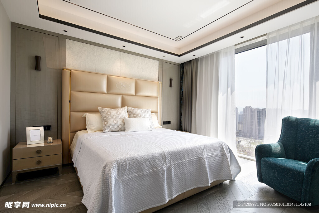 家居客厅卧装修卧室现代简约设计