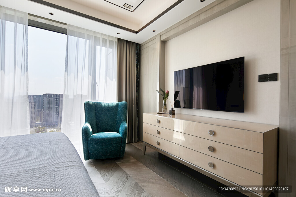 家居客厅卧装修卧室现代简约设计