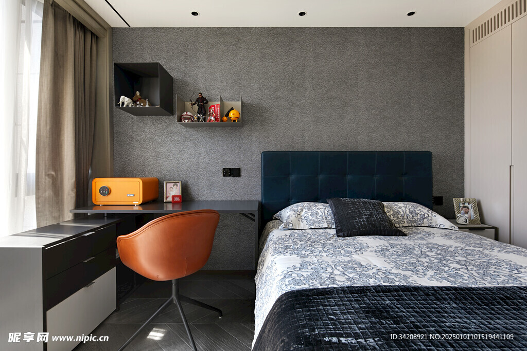 家居客厅卧装修卧室现代简约设计