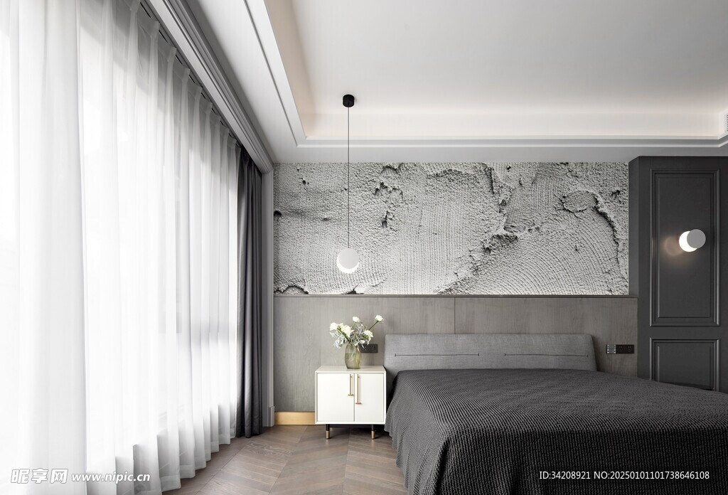 家居客厅卧装修卧室现代简约设计