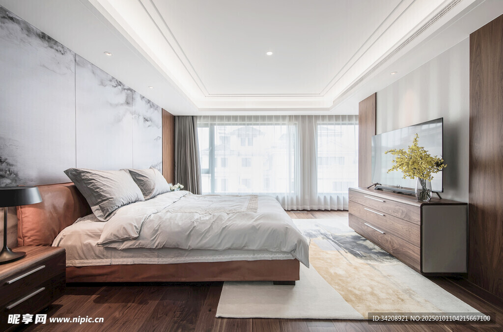 家居客厅卧装修卧室现代简约设计